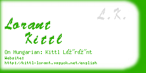 lorant kittl business card